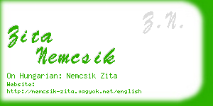 zita nemcsik business card